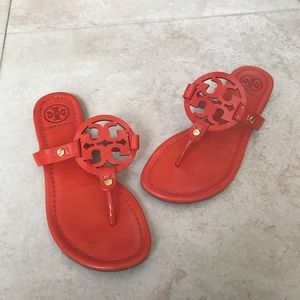 Authentic Tory Burch Miller slides stylish Orange